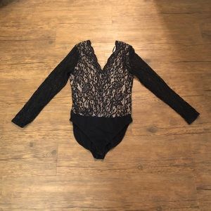 Long sleeve, lace body suit
